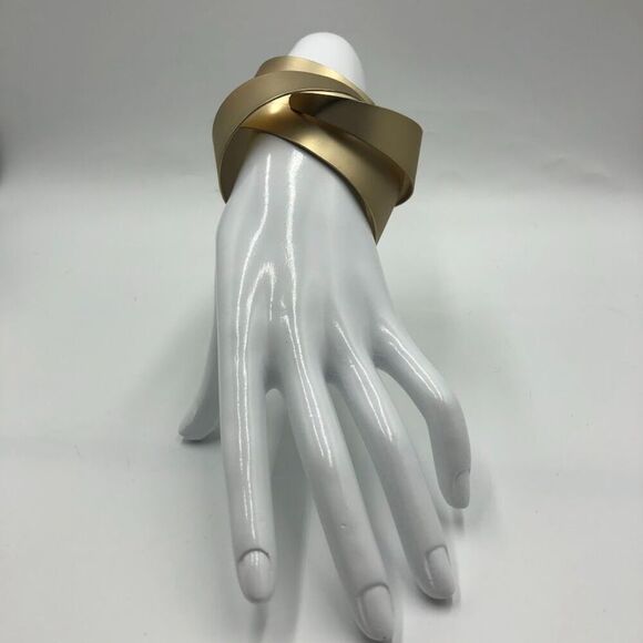 Metal Art Women's Gold Tone Cuff Braided Statement Bracelet Fashion Jewelry - Picture 7 of 12